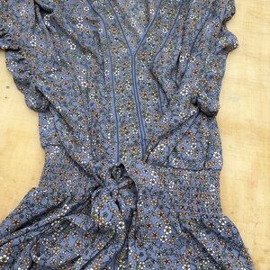 Max Studio Blue Floral Blouse